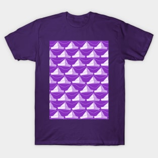 Paper Hats Pattern White Purple T-Shirt